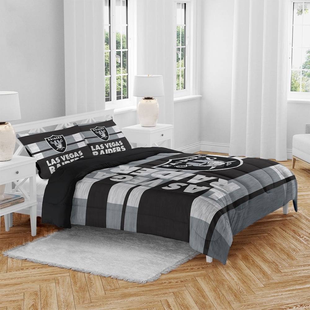 NFL Raiders Black and Gray Comforter Set